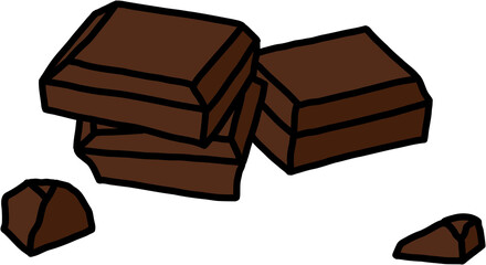 doodling freehand outline sketch drawing of a chocolate bar.