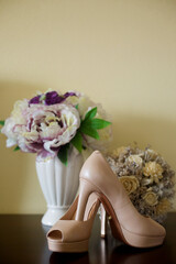 Women's wedding shoes for the bride. shoes for a holiday