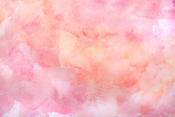 Abstract painted watercolor pastel pink red decorative textured background.