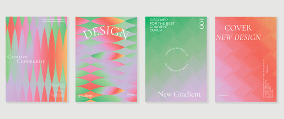 Abstract vibrant gradient background vector. Futuristic style cover template with colorful, geometric shapes, green, pink. Modern wallpaper design perfect for poster, flyer, decorative, card, prints.