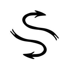 hand drawn arrows isolated on white background