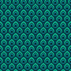 Peacock Feather Seamless Pattern Design