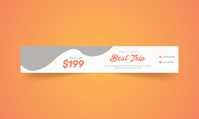 Gradient linkedin banner design for travel services