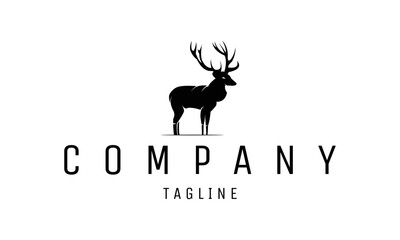 vintage deer brand logo, icon and template