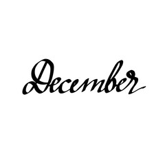 december. decorative inscription, text, month