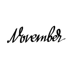 november. decorative inscription, text, month
