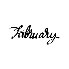 february. February is the month of black color. decorative text. illustration february.