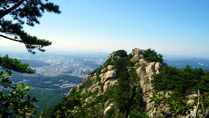 the majesty of the rocky ridge of Bukhansan Mountain