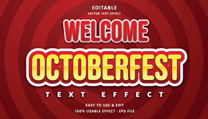 banana welcome octoberfest editable text effect with modern and simple style, usable for logo or campaign title