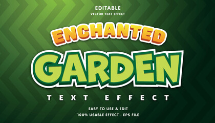 banana enchanted garden editable text effect with modern and simple style, usable for logo or campaign title