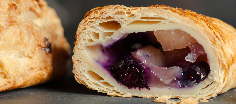 Fresh-made gourmet apple and blueberry turnover