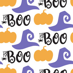 Halloween Cute Vector Seamless Pattern
