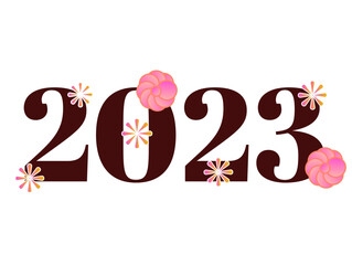 2023年の文字 ロゴ。新年、正月、2023、装飾、デザイン。ベクターイラスト