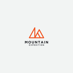 adventure and mountain minimalist letter K logo vector