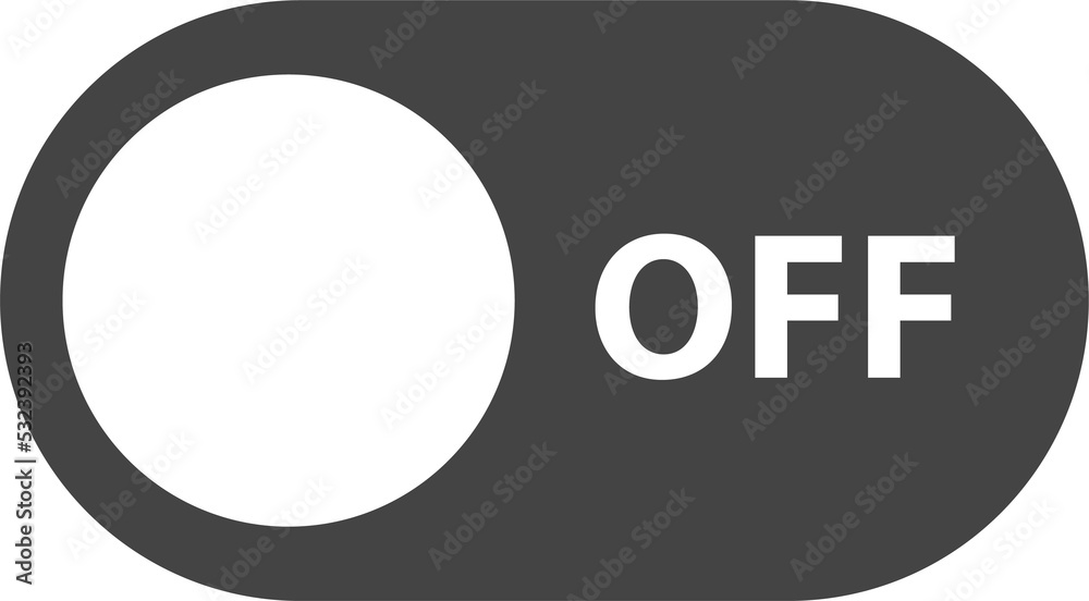 Poster off switch icon. power symbol for user interface. toggle flat design for apps.