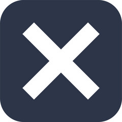 Cross mark icon in square. Wrong signs in dark grey colors.