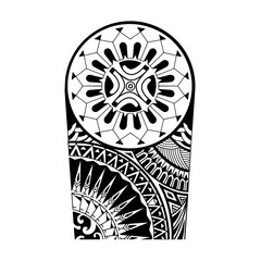 Wrap around arm polynesian tattoo design. Pattern aboriginal samoan.