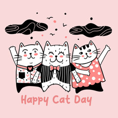 illustration of cat day celebration