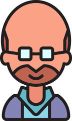 bald man character avatar illustration