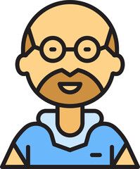 Obraz premium bald man character avatar illustration