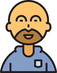 Obraz premium bald man character avatar illustration