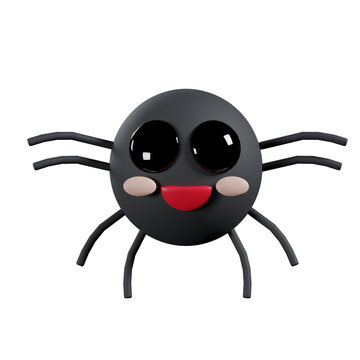 3d rendering cartoon cute kawaii spider