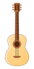 Obraz premium Acoustic guitar on a white background. Musical instrument. Vector illustration.