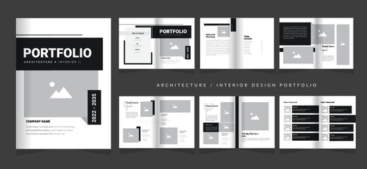 Fototapeta na wymiar Architecture portfolio and interior professional portfolio design template