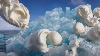 Ice cream and ice wallpaper