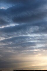 Waves of clouds in the sky