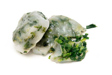chinese chive dumplings, Ku Chai Kueh - obrazy, fototapety, plakaty