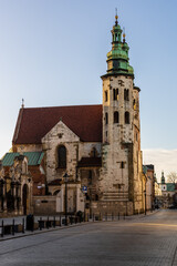 Fototapeta na wymiar Church of St. Andrew, Romanesque church in the Old Town district. Kraków, Poland.