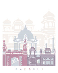 KARACHI  SKYLINE POSTER PASTEL