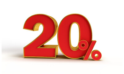 20 percent in 3d rendering isolated