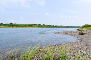 River bridges and flowing water, river and beautiful nature