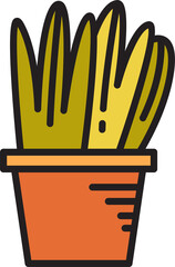 houseplant in plant pot icon illustration