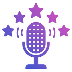 Rating Podcast flat gradient icon. Can be used for digital product, presentation, print design and more.