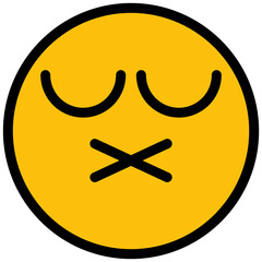 mute face emoticon illustration