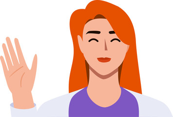 Woman Waving Hand Avatar
