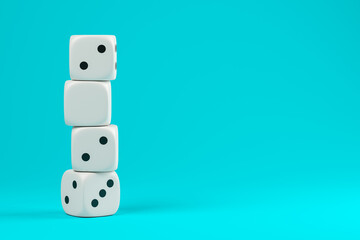 dice with numbers 2023 on a blue background 3D illustration