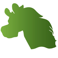 Horse floating face silhouette gradient style,