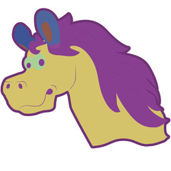 Floating horse face illustration