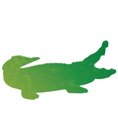 Woodland crocodile animal in gradient style silhouette