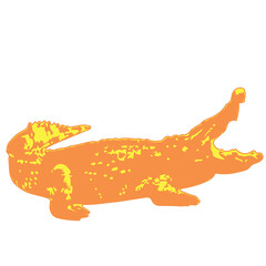 Woodland crocodile animal in gradient style silhouette