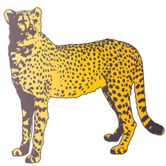 Woodland animal tiger gradient style silhouette