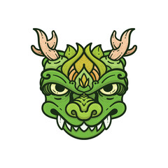 green dragon monster beast face design