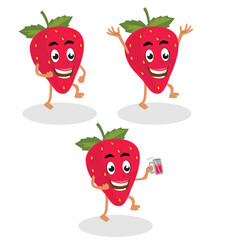 strawberry character cartoon mascot
