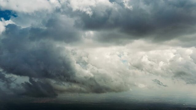 Aerial view on cloudscape from sloops of Mt. Etna