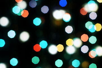 multicolored festive lights on a black background screensaver backdrop