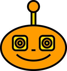 yellow robot head avatar illustration